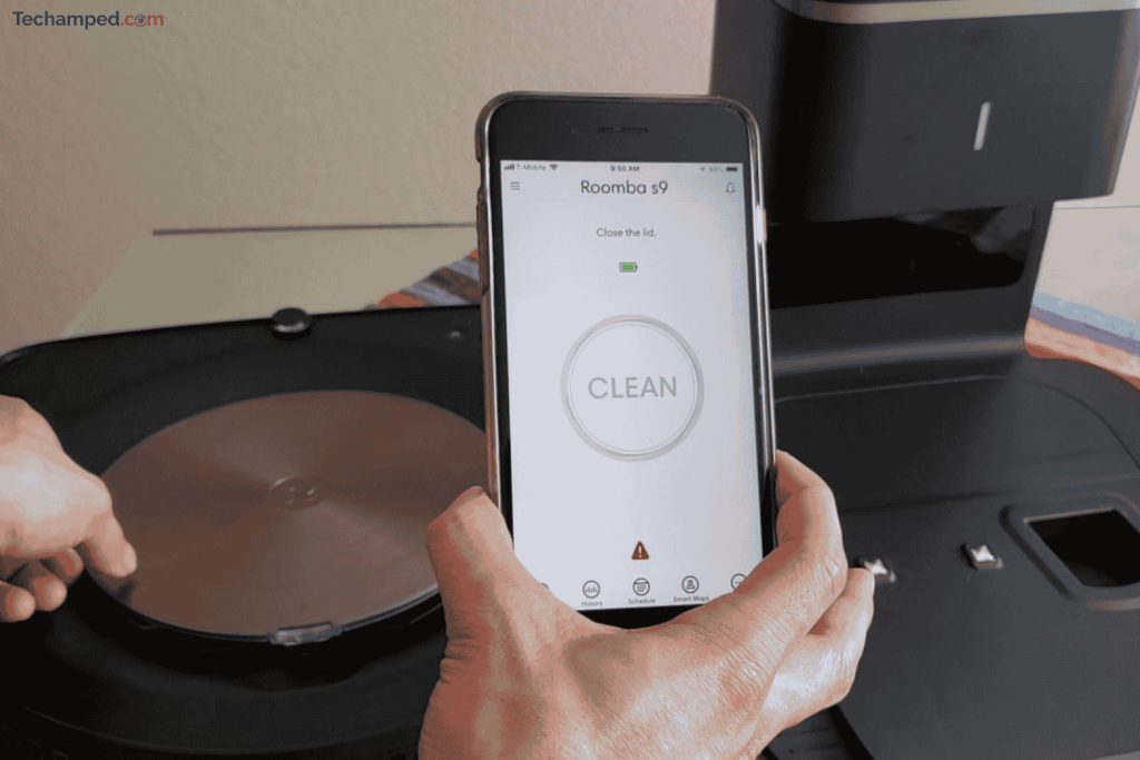 Lifting the Clean Base lid