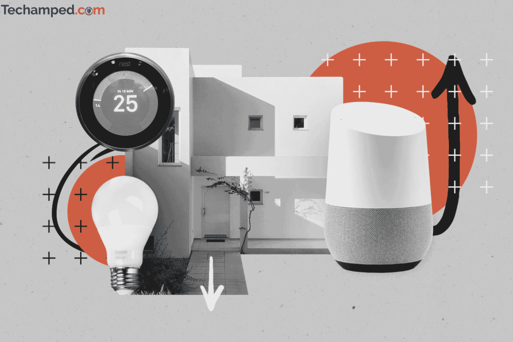 Smart Bulb, Echo Dot, and Google Nest