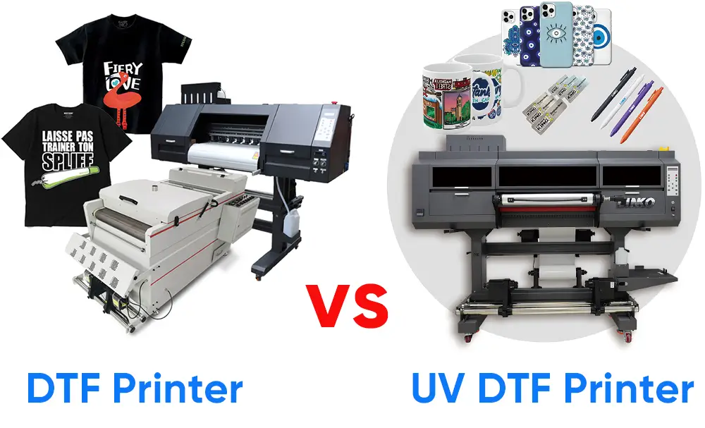 Different UV DTF printer sizes and models.