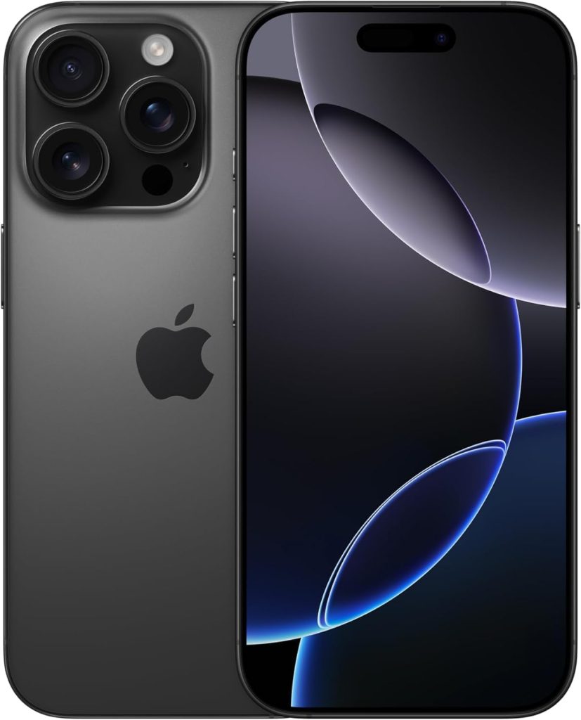 The iPhone 16 Pro Max, displaying its sleek design, ProMotion display, and triple-lens camera system for high-quality photography